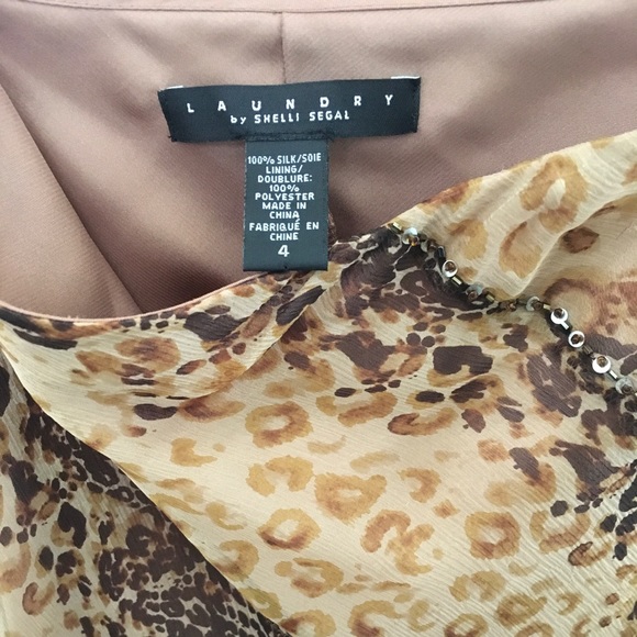 Leopard Animal Print Shelli Segal top Sz 4 - Picture 5 of 8